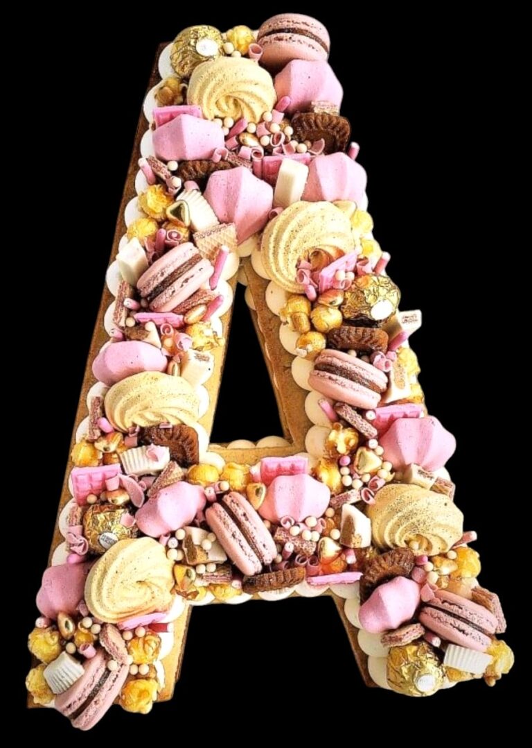 single letter cookie cake